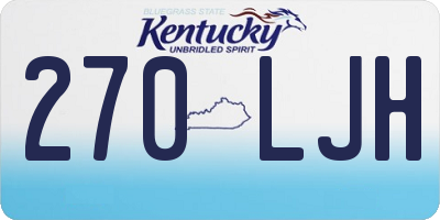 KY license plate 270LJH