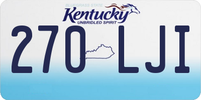 KY license plate 270LJI