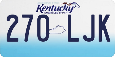 KY license plate 270LJK