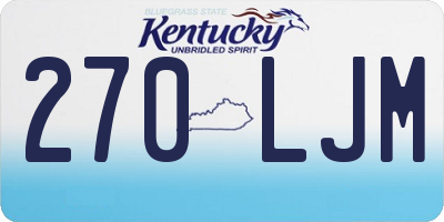 KY license plate 270LJM