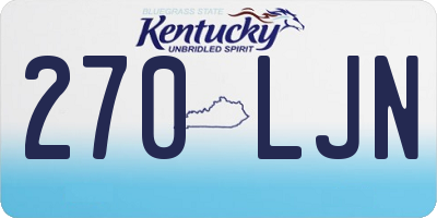 KY license plate 270LJN
