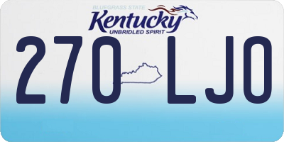 KY license plate 270LJO