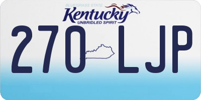 KY license plate 270LJP