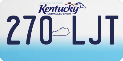 KY license plate 270LJT