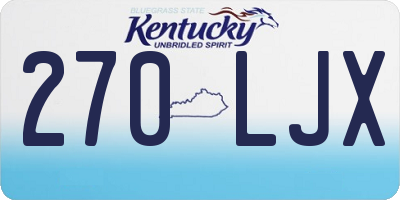 KY license plate 270LJX