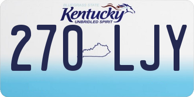 KY license plate 270LJY