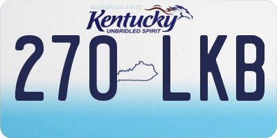 KY license plate 270LKB