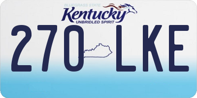 KY license plate 270LKE