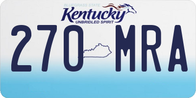KY license plate 270MRA