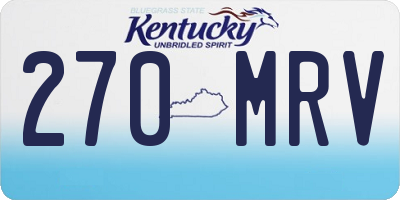 KY license plate 270MRV