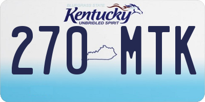 KY license plate 270MTK