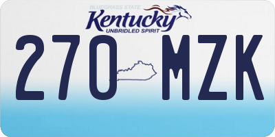 KY license plate 270MZK