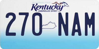 KY license plate 270NAM