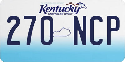 KY license plate 270NCP