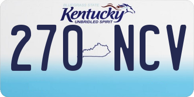 KY license plate 270NCV