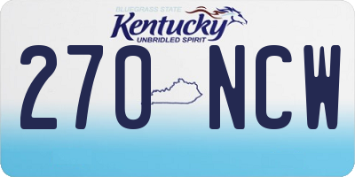 KY license plate 270NCW