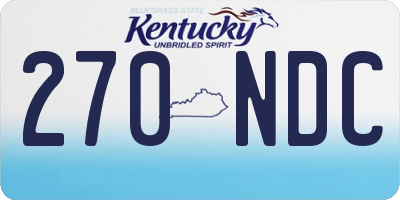 KY license plate 270NDC