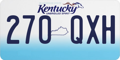 KY license plate 270QXH