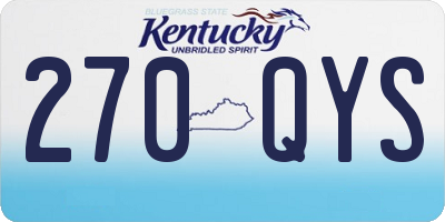 KY license plate 270QYS