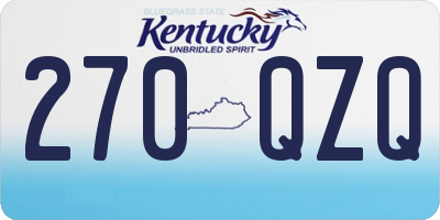 KY license plate 270QZQ