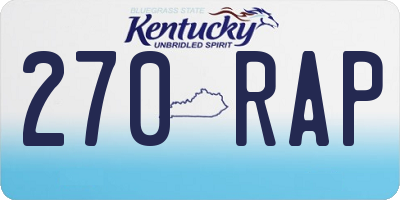 KY license plate 270RAP