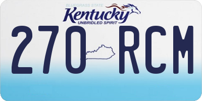 KY license plate 270RCM