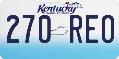 KY license plate 270REO
