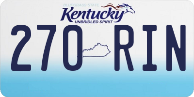 KY license plate 270RIN