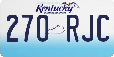 KY license plate 270RJC
