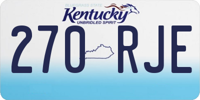 KY license plate 270RJE