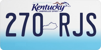 KY license plate 270RJS