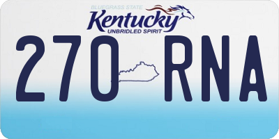 KY license plate 270RNA