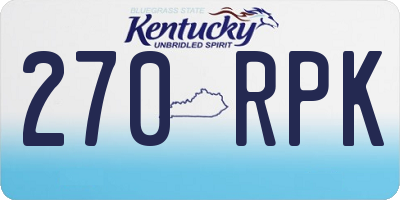 KY license plate 270RPK