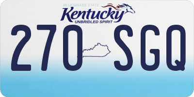 KY license plate 270SGQ