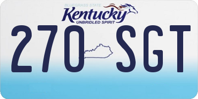 KY license plate 270SGT