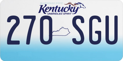 KY license plate 270SGU