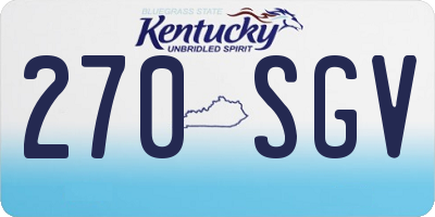 KY license plate 270SGV