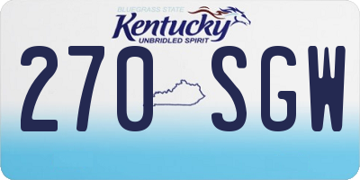 KY license plate 270SGW