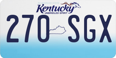 KY license plate 270SGX