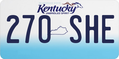 KY license plate 270SHE