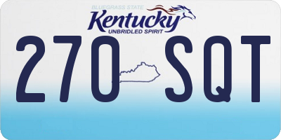 KY license plate 270SQT