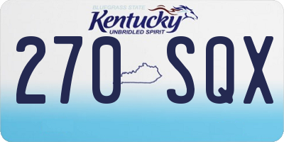 KY license plate 270SQX