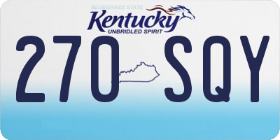 KY license plate 270SQY