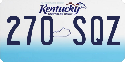 KY license plate 270SQZ