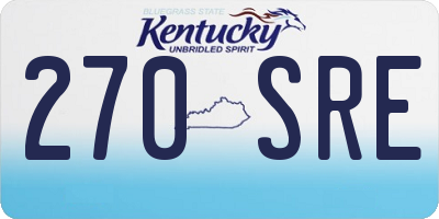KY license plate 270SRE
