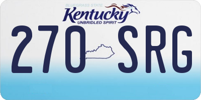 KY license plate 270SRG