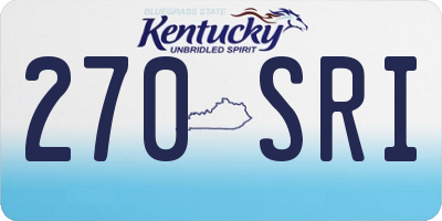 KY license plate 270SRI