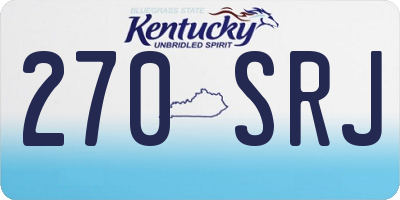KY license plate 270SRJ