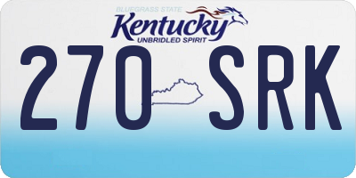 KY license plate 270SRK