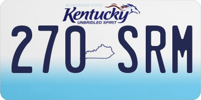 KY license plate 270SRM